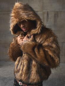 AXEPEAK 男士复古十字刺绣连帽长袖外套，秋冬款