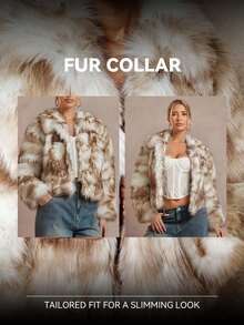 Lumalex VITNOS Luxury Fashionable & Elegant Women's Loose Fit Long Sleeve Faux Fur Leopard Print Coat,Elegant And Sexy Outerwear With High-End Vibe, Autumn/Winter Fashionable For Party Occasions Holiday VacationCoat, New Year's Outfit, Party, Night Out, Dates, Cute Costume For Women, Wedding Guest, Graduation Prom Coat, Business Casual Dress For Women, Teacher's Outfit, Luxury Evening Coat For Women, Elegant Coat For Parties, Birthday Outfit