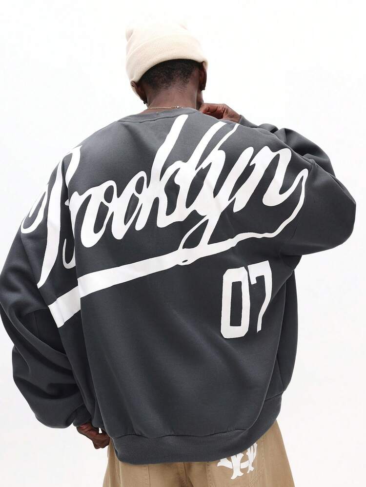Brooklyn Script Logo Oversized Sweatshirt