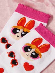 THE POWERPUFF GIRLS X SHEIN Women Crew Socks