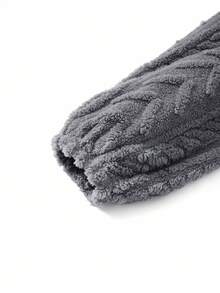 SHEIN Girlism 2 Stücke/Set Tween Mädchen Warm Fuzzy Strukturierte Lose Fit Casual Hoodie Und Jogginghose Set, Herbst - Dunkelgrau - Übersicht 9