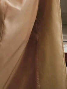 Anewsta 女式复古杏仁灰色串珠双排扣束腰长款风衣，秋冬 - 卡其色 - 查看 8