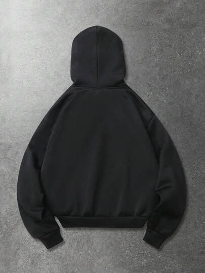 Street Life Sudadera con capucha forrada térmica con estampado de calavera, uso casual de todos los días, otoño/invierno