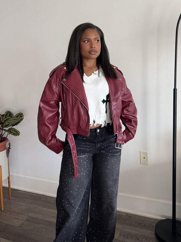 Tyla Gomez 女士纯色简约休闲长袖夹克新年衣服