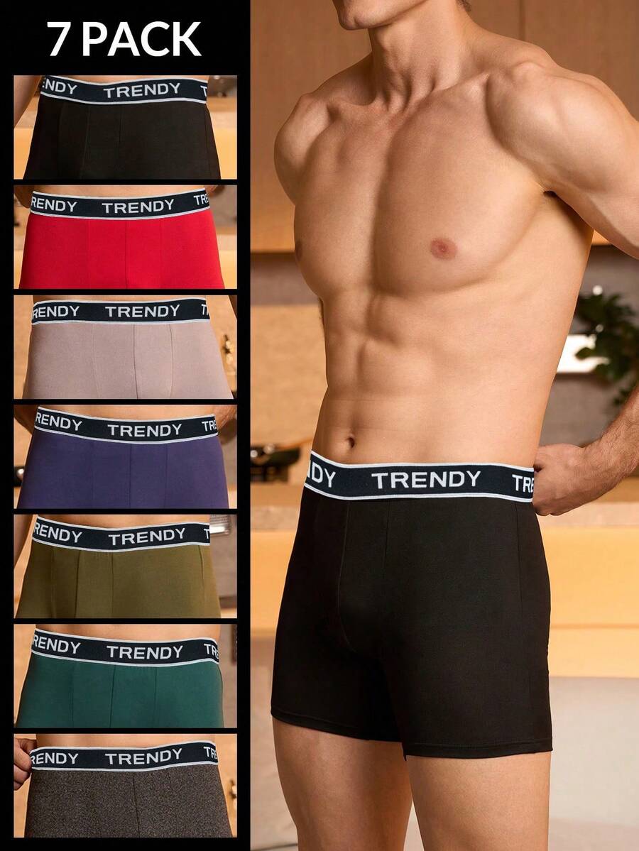 7PCS Men's Letter Print Elastic Waistband Briefs - Multicolor - View 1