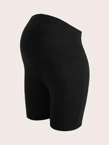 SHEIN 2pcs/Set Maternity Knitted Short Tight-Fitting Maternity Leggings Shorts - Multicolor - View 11