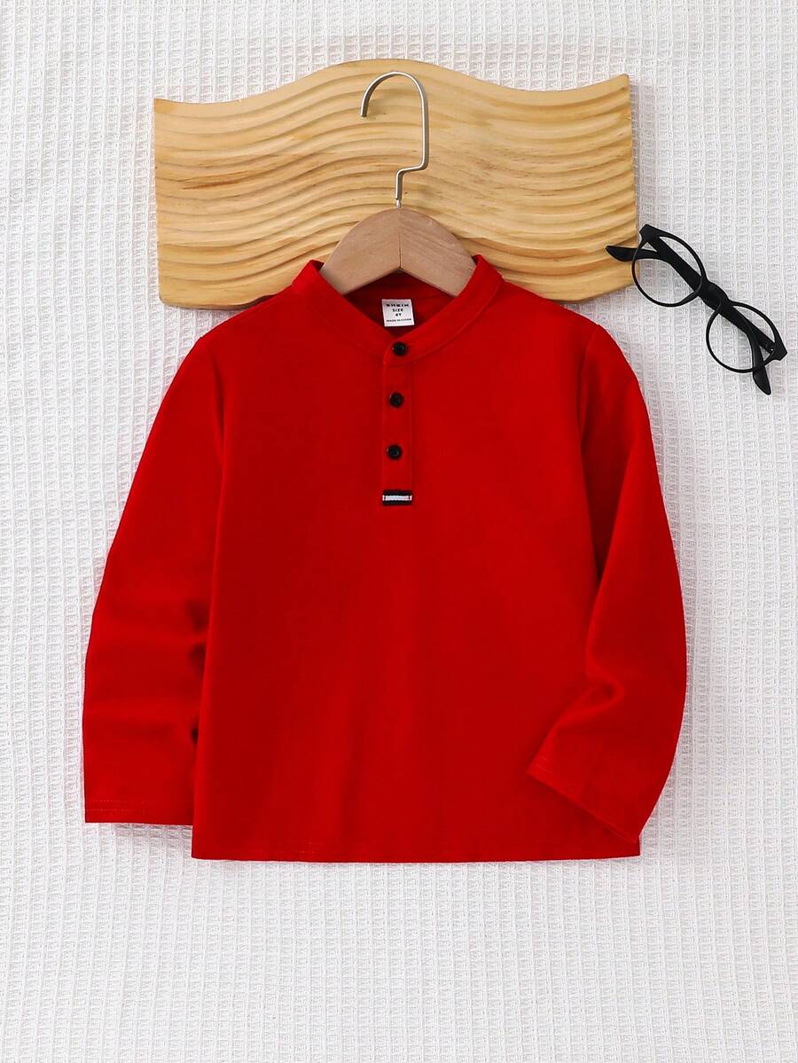 Ein bequemes einfarbiges langärmeliges Poloshirt für kleine Jungen, geeignet für Lässig Bekleidung, passend für Frühling und Sommer, sehr geeignet für Outdoor, Schule, Straßenmode, Partys und Lässig Bekleidung, mit hoher Kosten-Nutzen-Effizienz