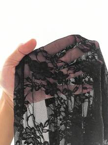 SHEIN Whyspr Váy xòe buộc dây phong cách Goth tối màu cỡ lớn cho nữ - màu nâu - Xem 4