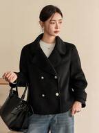 Women's Casual Loose Fit Thickened Short Jacket, Elegant Business Commute Overcoat For Autumn & Winter School