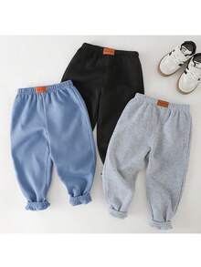 THE HAPPY LOOK 3 Stücke Dekorative Strick-Jogginghose Set mit weichem elastischem Bund für Kleine Jungen - Verschiedenfarbig - Übersicht 5