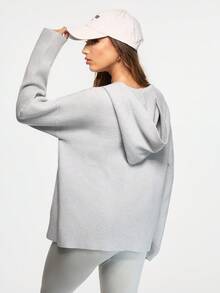 Eassivo Eassivo 休闲常规宽松长袖连帽卫衣 - 灰色 - 查看 2