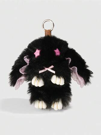 Goth 1 Stück süßer Hasen-Taschenanhänger mit hängenden Ohren & großen Augen, Schleifen-Deko Schlüsselanhänger, Halloween, Ostern, Y2K Taschenzubehör