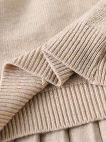 SHEIN Playful Pals Young Girls Oatmeal Handmade Organza Bow Crew Neck Drop Shoulder Long Sleeve Sweater + Matching Pleated Skirt, Soft & Comfortable, Suitable For Daily, Outdoor, Travel, Vacation, Home, Daycare, And Children's Play Girl S Spring And Autumn Skirt Girls Sweater Skirt Girl Clothes Autumn And Winter Clothes 2pcs Set Toddler Girls Cute Vintage Style Autumn And Winter Young Girls - Apricot - View 7