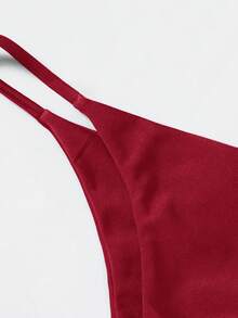 Swim Basics Women's Solid Color Sexy Bikini Swimwear Set, Summer Beach - Burgundy - View 3
