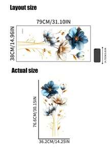 1pc 3D Flower Wall Sticker, Floral Living Room Bedroom Wall Decoration, Home Decor Wallpaper, Art Flower Decal - Black - View 8