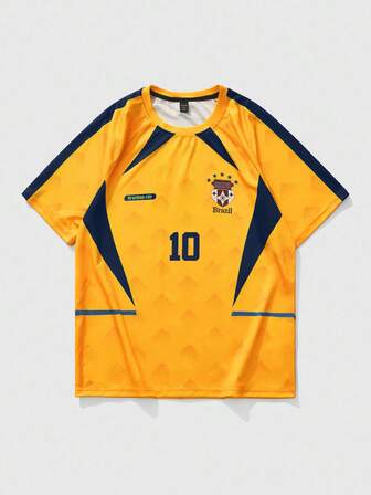 Prep Herren Fußball Grafik Rundhals Kurzarm T-Shirt