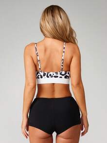 MISSGUIDED Leopard Print Wireless Unpadded Bra With Contrast Band Detail - Multicolor - View 2