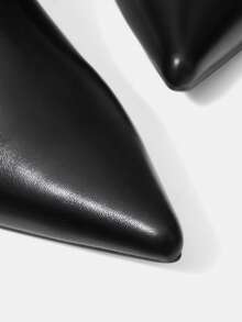 MOTF POINT TOE ZIPPER SIDE KNEE-HIGH BOOTS FOR CHRISTMAS - Black - View 6