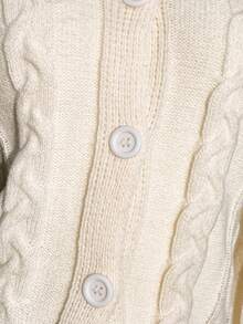 SHEIN Unity Women's Fashion Solid Color Off Shoulder Twist Knit Sweater - White - View 5