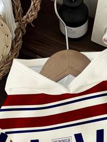 Slaydiva Sudadera casual de estilo callejero con estampado de amor en azul marino y burdeos, adecuada para salidas de otoño/invierno - Multicolor - Ver 4