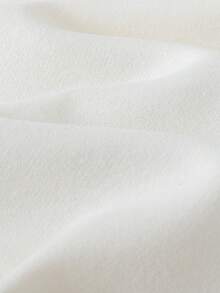 THE HAPPY LOOK Young Girl Minimalist White Round Neck Long Sleeve Letter Print Sweatshirt, Casual Everyday Wear, Autumn/Winter - Beige - View 5