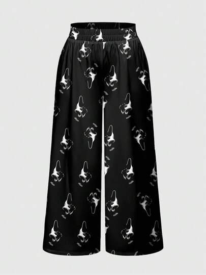 Goth Plus Size Dark Mysterious Horror Grim Reaper Mask Black Pants