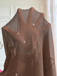Roveilla Plus Size Rhinestone Embellished Off Shoulder Bodycon Maxi Party Dress - Khaki - View 7
