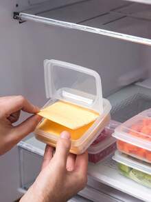 Cheese Dispensing Boxes For Refrigerator: Fruit Sealing Fresh - Keeping Boxes With Flip - Tops, Ideal For Butter Cubes Storage And Storing Onions, Garlic And Other Seasonings" - White - View 2