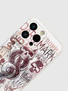 HARRY POTTER X SHEIN 米色磨砂软壳手机壳，印有《活下来的男孩》主题图案，例如黑魔标记、骷髅和蛇，兼容 iPhone 和 Galaxy 手机，是喜爱《活下来的男孩》暗黑风格粉丝在日常生活和主题派对中的理想之选。这款手机壳兼容 iPhone 17 / Air / 17 Pro / 17 Pro Max，保护壳也适用于 iPhone 和 Galaxy 手机。 - 米色 - 查看 5