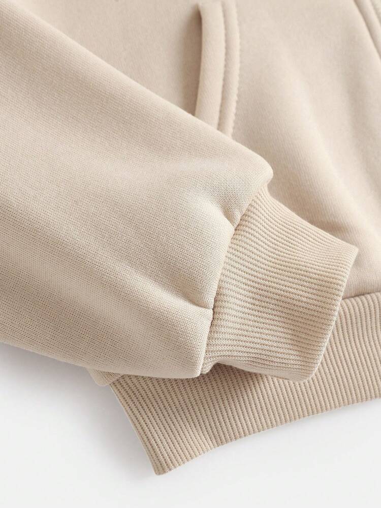 Girlism Conjunto de Moletom com Capuz e Calça de Moletom para Meninas Pré-Adolescentes, Roupa Casual de Descanso, Outono/Inverno - Damasco - Visão 4