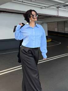 NegzBox Nuevos pantalones culotte de unicolor melocotón de cintura alta, estilo elegante adecuado para uso diario y laboral, temporada de graduación, festival de música, carreras de derby, Día de la Independencia - Negro - Ver 5