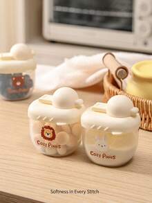 Cozy Pixies 3-Piece Baby Feeding Set: Milk Powder Boxes And Portion Containers With Cute Animal Patterns. - Multicolor - View 10