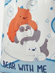We Bare Bears X SHEIN حقيبة يد محمولة متعددة الاستخدامات وجميلة بطبعات الحروف والرسوم الكرتونية للنساء - كرتون - مشاهدة 5