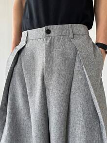 Claim Dot 男士时尚百搭阔腿休闲裤 - 灰色 - 查看 6