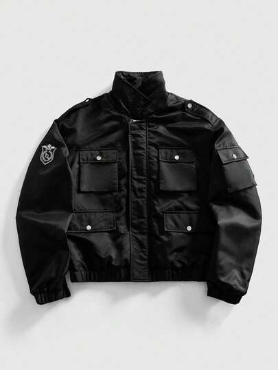 Street Life Men's Casual Loose Fit Long Sleeve Padded Coat With Multiple Pockets