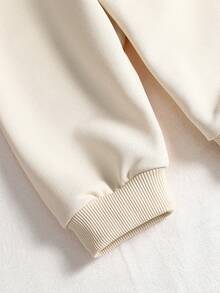 SHEIN 3 件套女婴休闲日常时尚立领运动衫、圆领长袖套头运动衫和松紧腰裤套装，适合户外活动和室内穿着，舒适时尚，适合秋冬季 - 彩色 - 查看 5