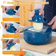 Multifunction Mandoline Slicer;Vegetable Chopper;Vegetable Slicer;Food Slicer;Food Chopper;Chopper Container;Onion Chopper;Mandoline Food Slicer;Vegetable Cutter;Chopping Artifact - Multicolor - View 5