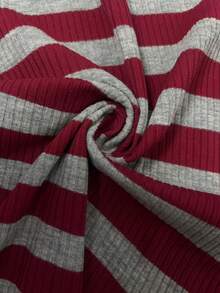 Elamini Women's Retro Black & Gray Striped Hooded Long Sleeve T-Shirt - Multicolor - View 4