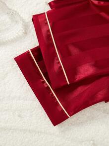 女童香槟色条纹长袖开衫和裤子两件套睡衣套装 - 彩色 - 查看 8