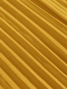 GlowEve CURVE 2件套大码女式无袖上衣和休闲宽松褶皱阔腿裤套装 - 黃色 - 查看 8