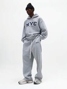 SUMWON NYC Sweatshirt Hoodie Co-Ord Set Oversized Fit Pullover Sweatpants Matching Tracksuit Winter Loungewear Men