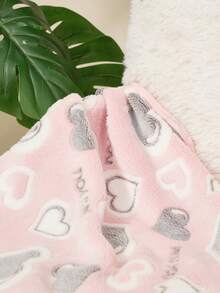 PETSIN 1 Pet Cat Dog Universal Pink Gray Love Cute Pattern Printed Plush All Season Universal Dog Blanket - Pink - View 6