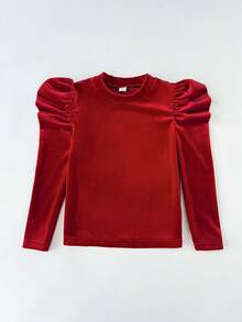 Leap Crew Conjunto de 2 peças/conjuntos para meninas, camiseta de veludo com gola falsa e manga curta, blusa e saia com detalhe de laço, estampa xadrez e bainha assimétrica, gola falsa, fofo, casual e vintage, elegante, ótimo para uso casual e diário e para a escola no outono e inverno, para o Natal - Vermelho - Ver 6