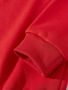 GraphicGems 圣诞快乐 2 件套幼儿男童休闲时尚创意个性化新鲜圣诞老人和驯鹿图形字母印花运动衫和裤子套装，舒适的圣诞派对和休闲装 - 紅色 - 查看 5