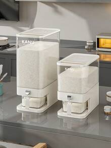 Rice Dispenser With Measuring Cup & Fresh-Keeping Box - Ideal Grain Dispenser & Storage Container For Home Pantry - Keep Rice/Soybeans/Sugar Fresh And Moisture-Proof - Rice Bucket For Kitchen