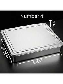 Stainless Steel Square Flat Tray With Lid, For Tiramisu, Baking And Serving Dishes - Multicolor - View 4