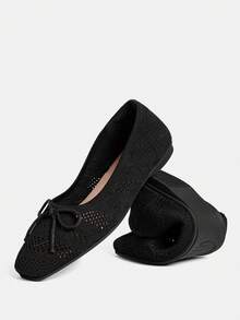 Fashionable, Comfortable And Breathable Women Flat Shoes - Black - View 7