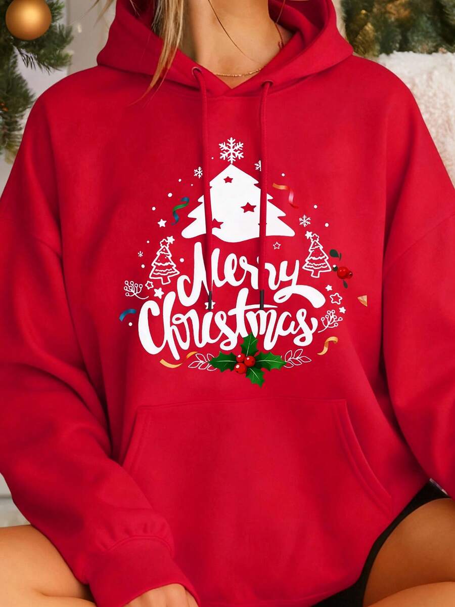 EMERY ROSE Sweat-shirt-shirt décontracté et avec slogan de Noël, grande taille