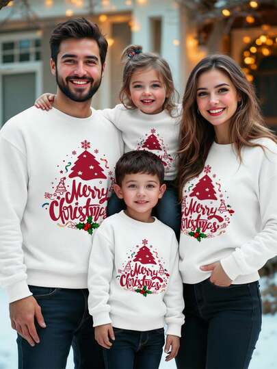 Manfinity RelaxMax Sudadera holgada de cuello redondo con caída de hombros para hombre, blanca, Navidad