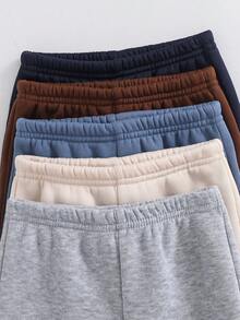 SHEIN 5pcs/Pack Baby Boy/Girl Casual Sports Street Gentleman School All-Match Style Versatile Comfortable Fleece Jogger Pants, Suitable For Autumn/Winter Wear, Indoor And Outdoor - Multicolor - View 5